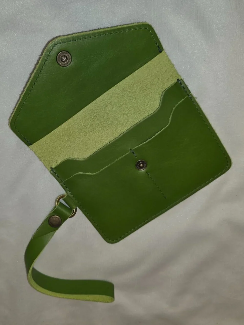 Portland Leather Goods Passport Wristlet Green Apple